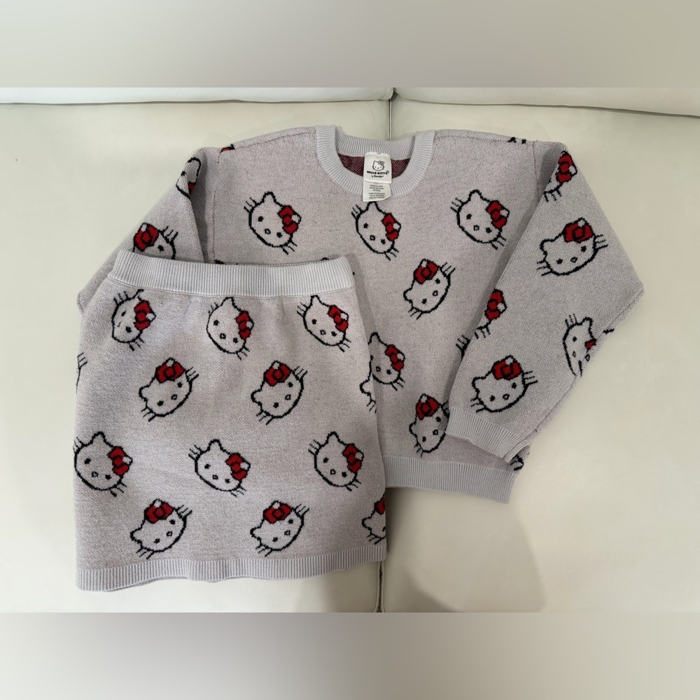 Hello Kitty Girls 2 Pc. Sweater Top Skirt Set (Size 6)